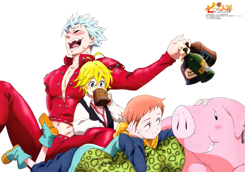 meliodas, Fairy King Harlequin, anime boys, Nanatsu no Taizai, Seven Deadly Sins, Hawk (Nanatsu no Taizai), Ban (character), Meliodas (Sin of Wrath), anime men