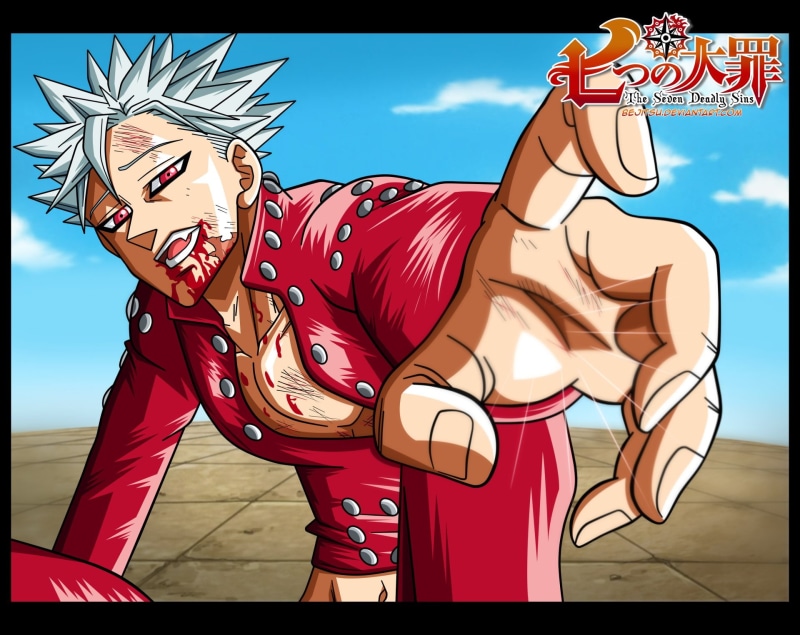 Anime, sky, text, no people, art and craft, day, representation, The Seven Deadly Sins, multi colored, human representation, nature, outdoors, Ban (The Seven Deadly Sins)