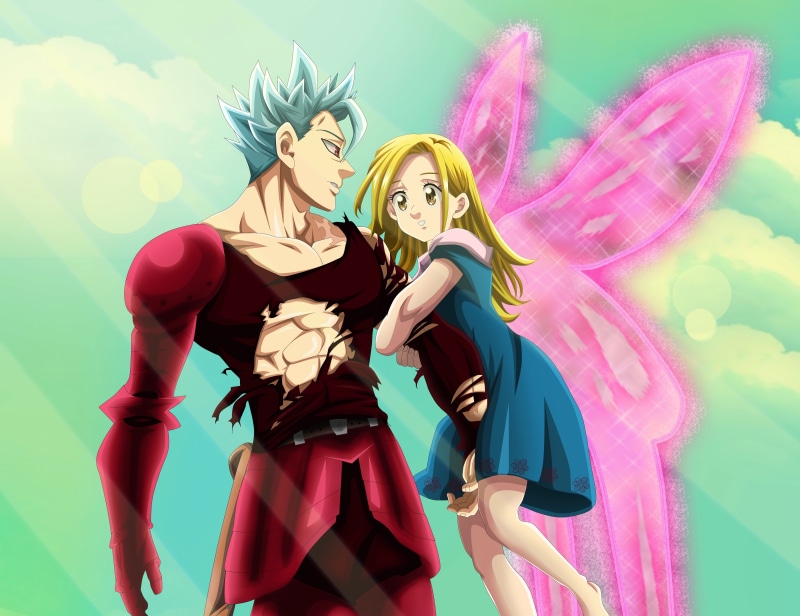 Ban (The Seven Deadly Sins), Anime, Elaine (The Seven Deadly Sins), 4K, The Seven Deadly Sins, Blonde, Wings