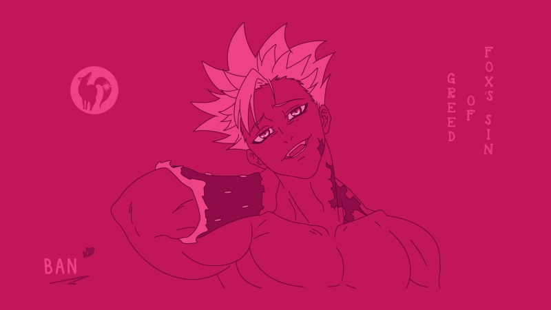 fox tail, Ban (Sin of Greed), 4K, Ban, Greed (character), Ban (character), Seven Deadly Sins, pink