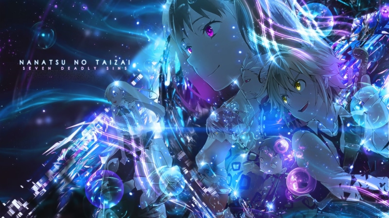 Sword, seven, Blue Eyes, Blonde, The Seven Deadly Sins, Long Hair, Anime, Weapon, Yellow Eyes, Pink Eyes, Red Eyes, White Hair, sins, Glow, 1080P, Glowing Eyes
