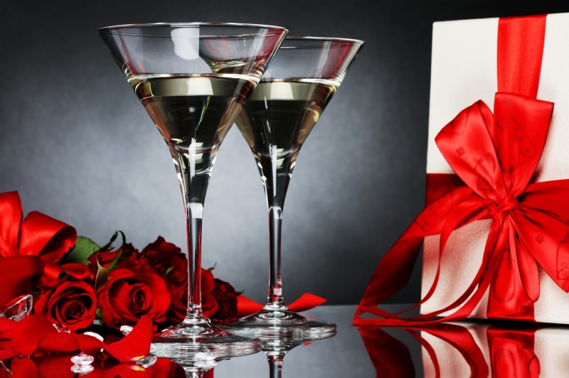 Gifts, Food, Flowers, Roses, still life, transparent, celebration, rose - flower, beauty in nature, alcohol, refreshment, food and drink, indoors, flower