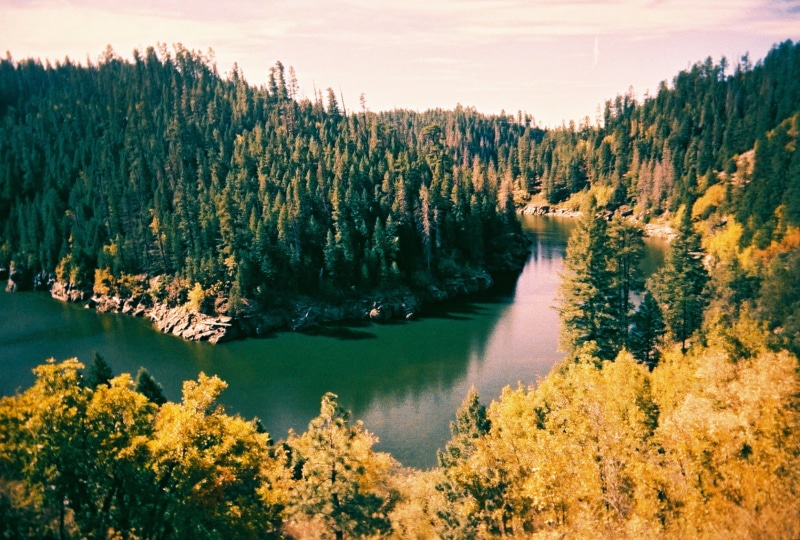 xpro, beauty In Nature, lomography, lomo, extra, wuws, yellow, lakie, cheap, arizona, reservoir, analog, landscape, slim, woodland, fall, mountain, water