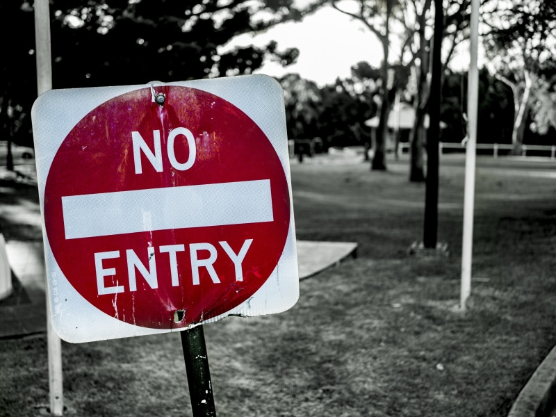 entry, ban, no entry, text, sign, no, information sign, white, creepy, dark, prohibited, no people, hazard, road, plant, warning sign, urbex, forbid, gritty