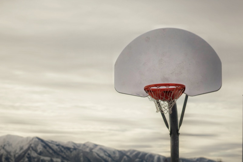 no people, photo, tranquility, worn, gritty, streetball, bball, urban, gloomy, emotion, hoop dream, winter, pole, basketball, overcast, dark, 4K, environment