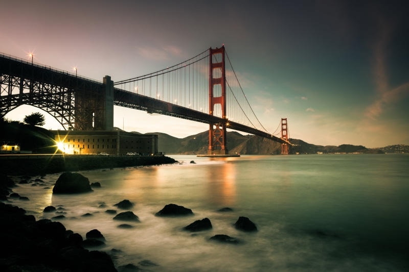 golden, suspension Bridge, cityscape, night, San Francisco, California, new York City, United States of America, Golden Gate Bridge, gate, sunset, hour