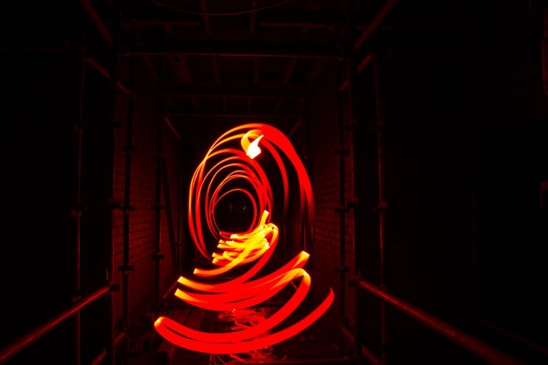 emotion, steel, tunnel, motion, neon, metal, photography, illuminated, wool, light - natural phenomenon, glowing, night, black background, architecture