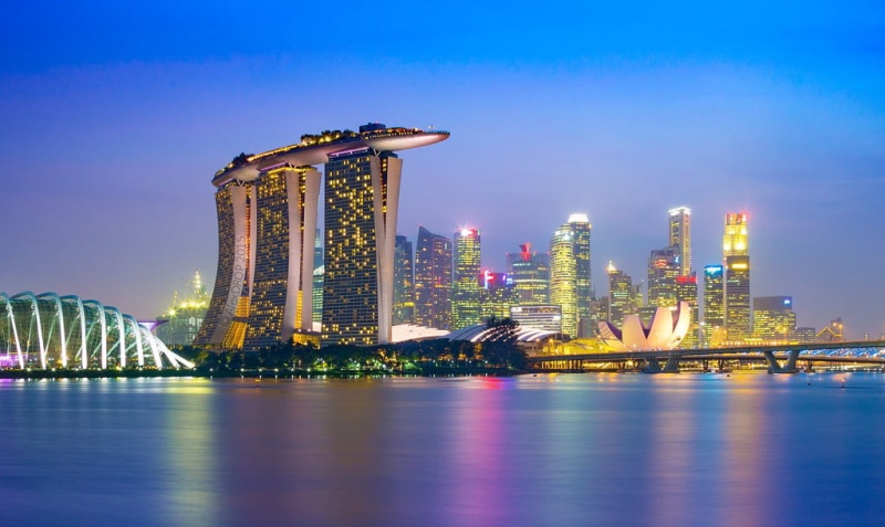 light  night, water, urban Scene, Singapore, urban Skyline, Canon 6D, blue hour, photo, river, postcard, EF, modern, daytime, skyscraper, colour, MG, dusk