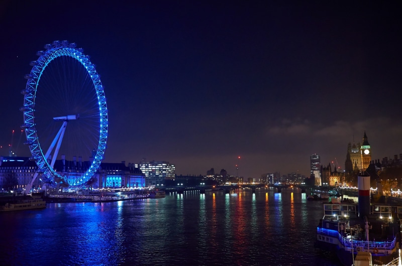 big ben, means of rail transport, urban, attraction, night, architecture, transport, the eye, ride, built structure, skyscraper, spokes, england, river thames