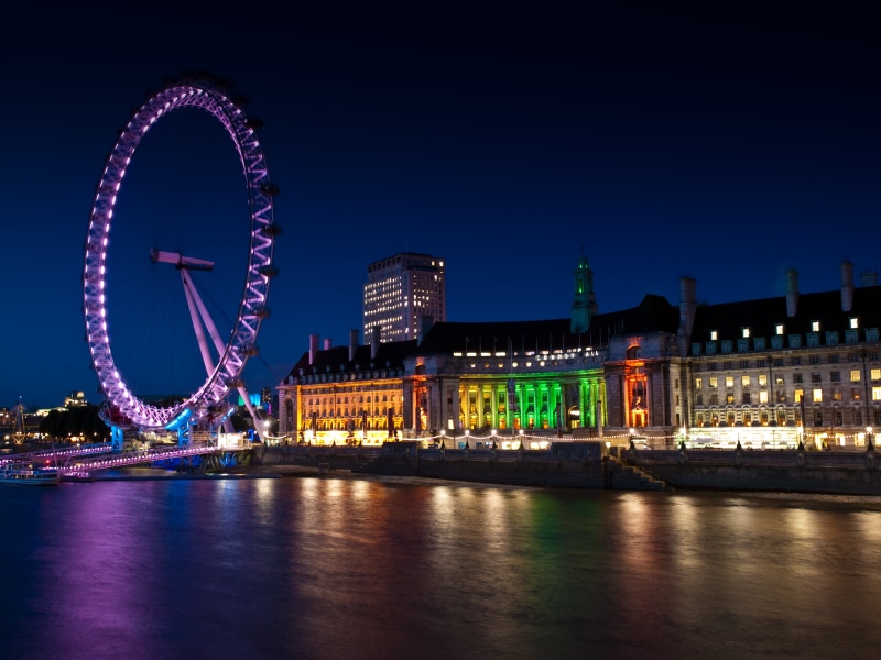 60mm, eye, sky, london, London Eye, night, 2K, photo, big wheel, architecture, evening, river, illuminated, E-3, outdoors, government, ferris wheel, dusk