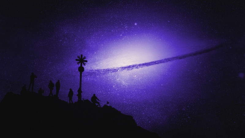 dark, near, beauty in nature, nebula, aliens, scenics - nature, fantasy, tree, milky, glowing, astronomy, bright, way, illuminated, milky way, star, space
