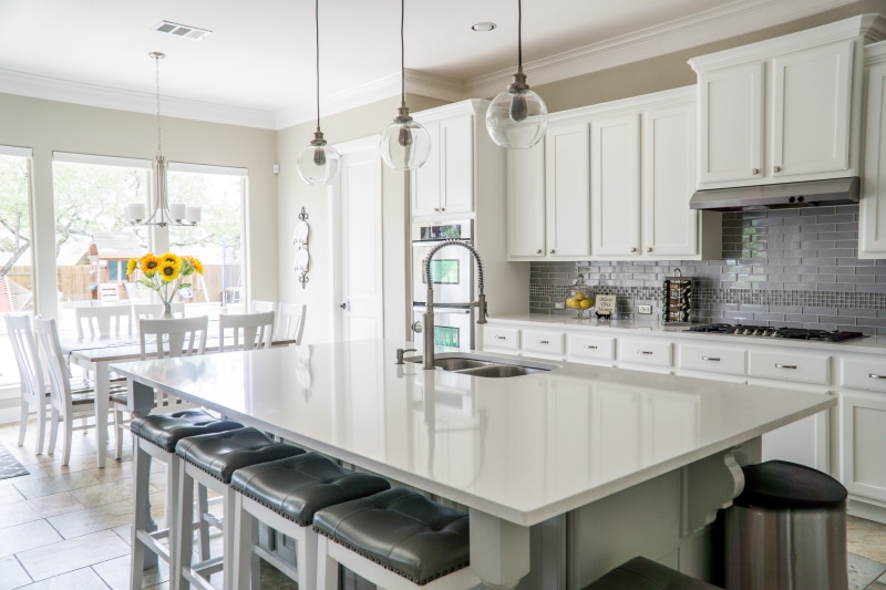 built structure, contemporary, oven, steel, dining table, modern, refrigerator, home, kitchenware, household equipment, home appliance, flooring, kitchen appliance