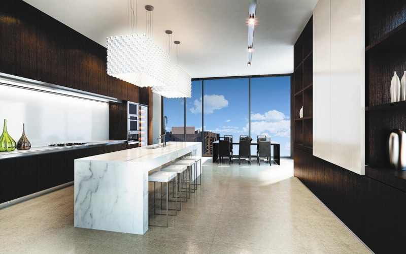 sparse, comfortable, wealth, seat, bar, home showcase interior, design, stools, chair, kitchen, lighting Equipment, elegance, looking At View, day, white