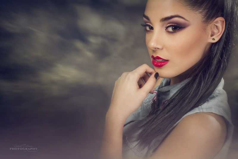 lips, women, long, hair, long hair, look, red lips, brunettes, red, face, 1080P