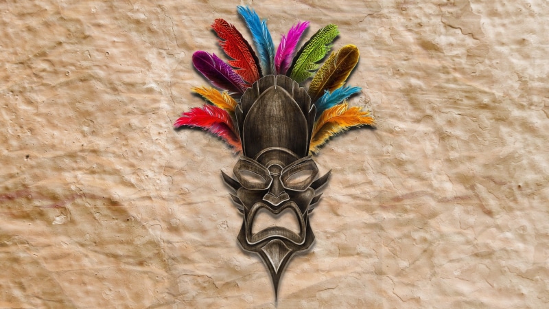 video games, 1080P, mask, tribal, crash, aku, feathers, bandicoot, hd