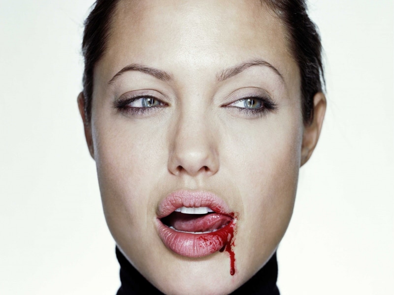 jolie, beautiful woman, eyes, body part, human body part, mouth open, aggression, women, studio shot, white background, young adult, one person, Angelina Jolie