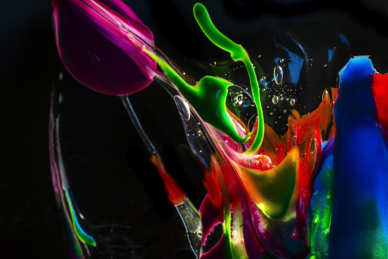 glass, water, bubble, black background, motion, green, 4K, variation, nature, multi Colored, choice, indoors, blue, art and craft, pattern, pink color