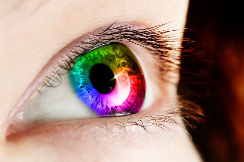 females, eye, eyelash, blue, 720P, human Eye, iris - Eye, rainbow, people, aquula, blue, farben, eyeshadow, auge, colors, eyesight, eyeball, make-up, cornea