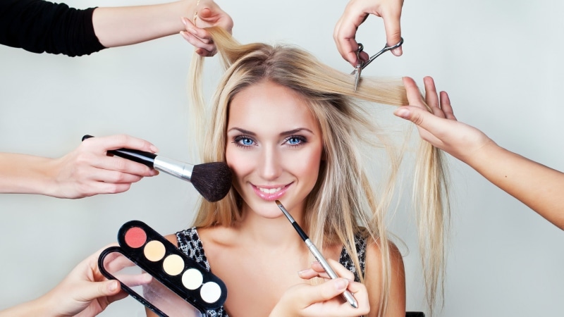 holding, human body part, hairdresser, females, beautiful woman, blond hair, Face, beautician, human hair, Cosmetics, Make-up, fashion, women, beauty treatment