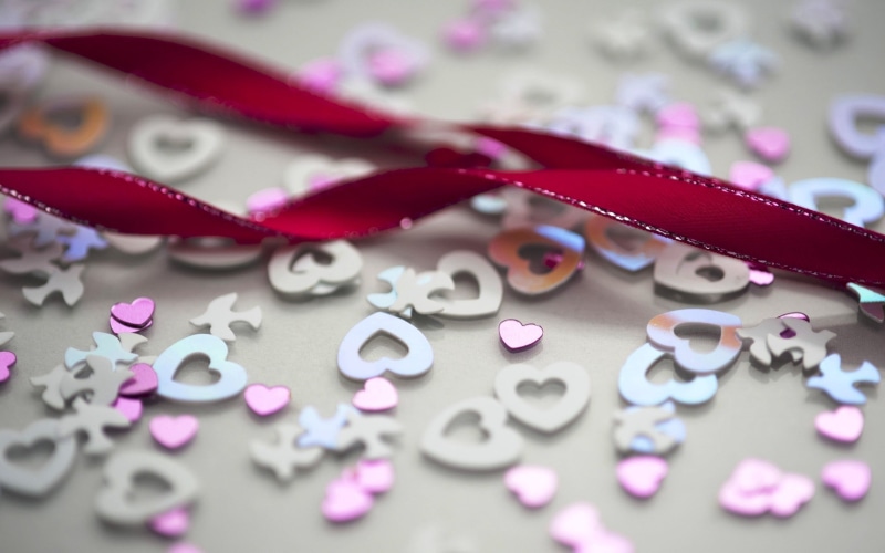indoors, 2K, jewelry, close-up, elegance, text, selective focus, white color, celebration, scissors, ribbon, silver colored, valentines Day - Holiday