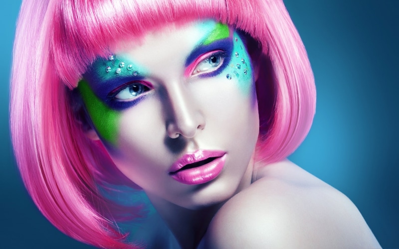 face, 1080P, women, makeup, colorful