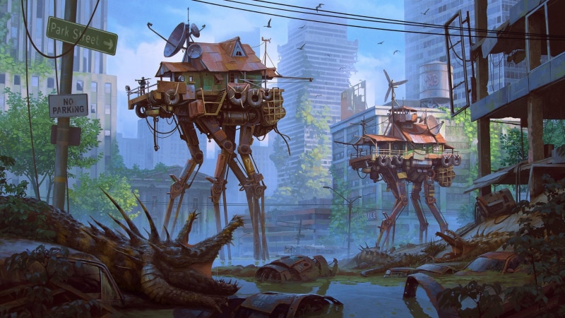 House, 1080P, Sci Fi, Creature, City, Post Apocalyptic