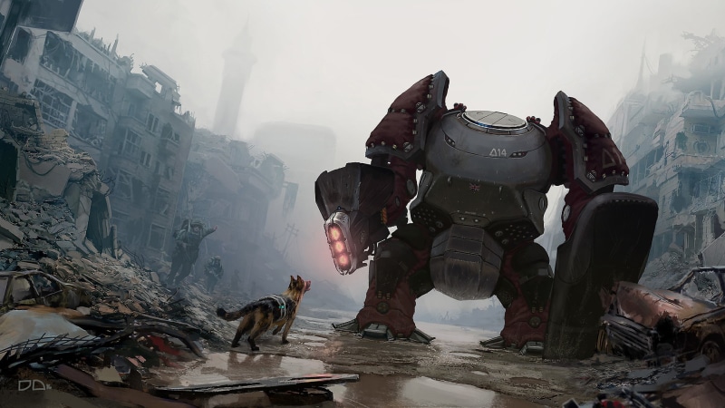 Dog, Sci Fi, Robot, Post Apocalyptic, 1080P