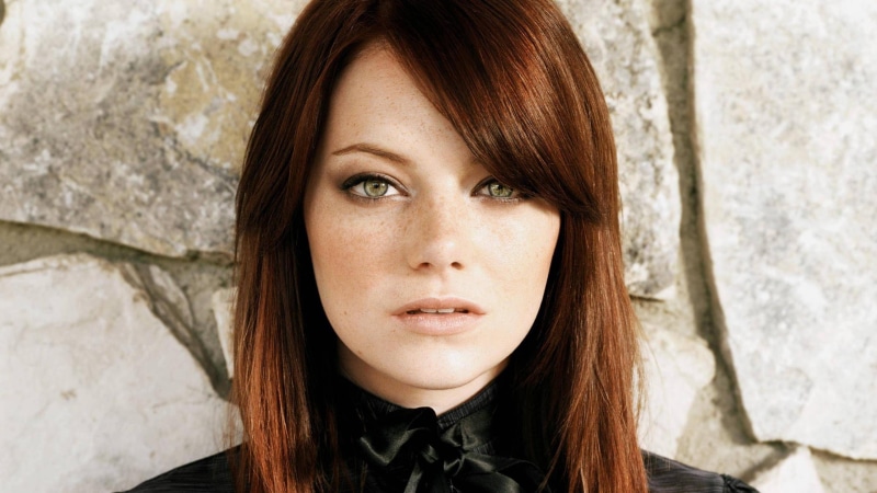 2K, lifestyles, long hair, emma, contemplation, portrait, young adult, young women, close-up, stone, Emma Stone, one person, beauty, brown hair, actress