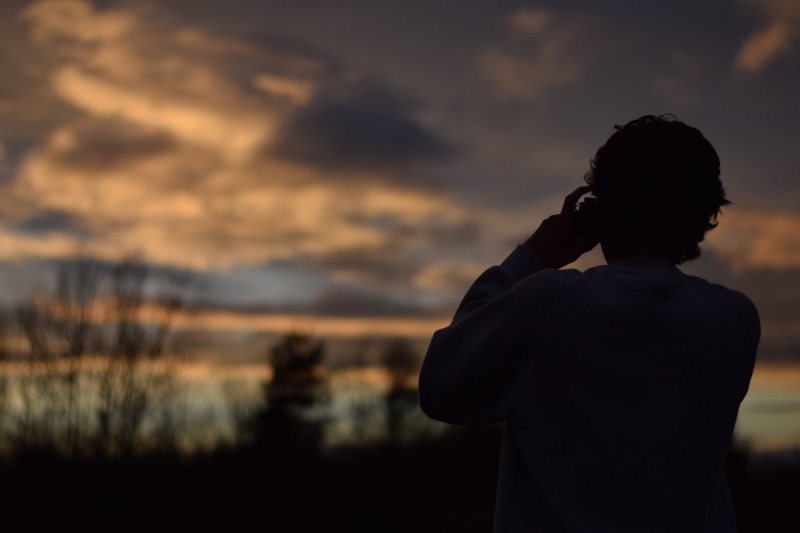 brother, cloud - sky, blue, silhouette, grey, men, orange, portrait, three quarter length, waist up, outdoors, nature, sky, leisure activity, scenics - nature
