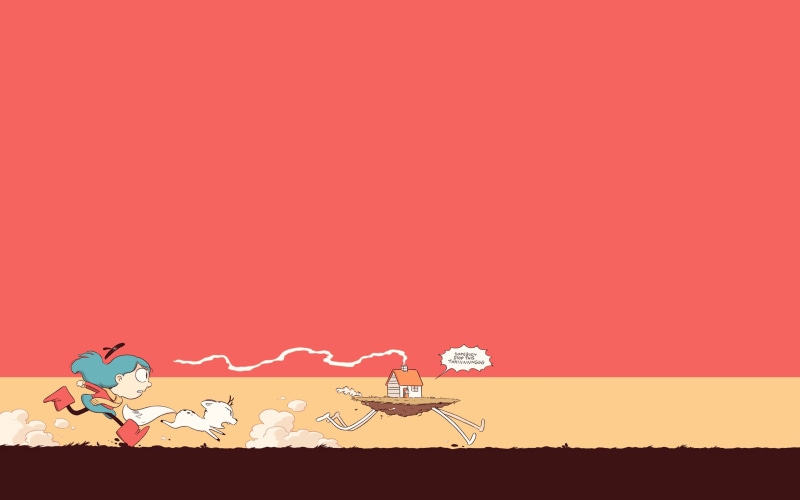 Twig, sky, sunset, colored background, creativity, comic art, animal representation, architecture, Hilda (Unist), outdoors, built structure, 2K, nature