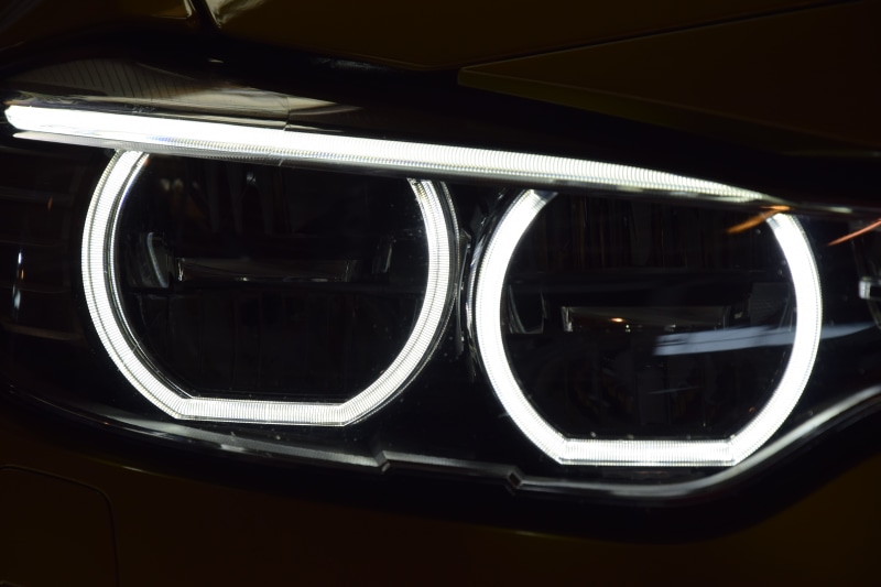 lighting equipment, close-up, transportation, wealth, reflection, metal, car, vehicle interior, land vehicle, BMW M4 Coupe, luxury, BMW, night, indoors