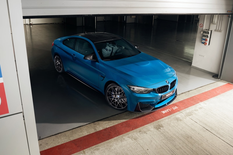 mode of transportation, BMW M4 Coupe Competition, motor vehicle, garage, 4K, transportation, land vehicle, architecture, indoors, built structure, retail