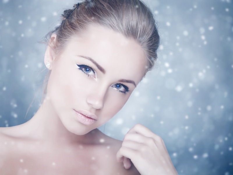 Background, Girl, Blue, Eyes, 2K, Makeup, Face, Blur