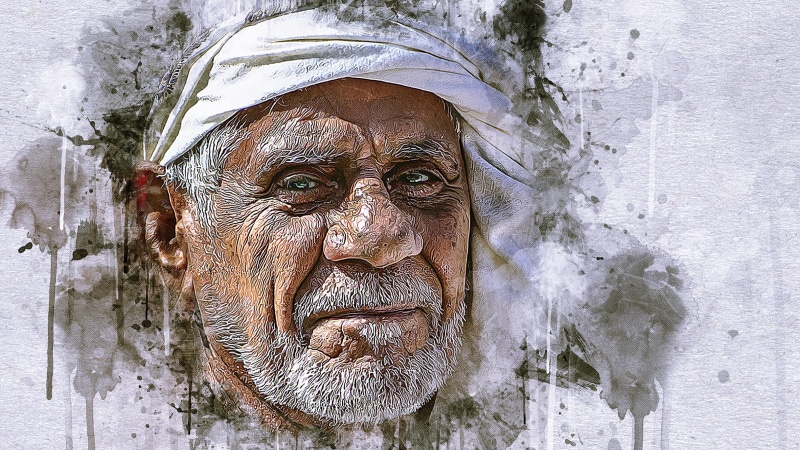 art and craft, headshot, body part, male, turban, orient, sketch, arabs, 2K, mammal, digital composite, human, front view, arabic, portrait, close-up