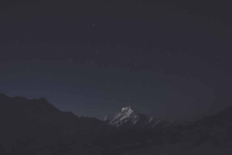 floral, low angle view, no people, formation, idyllic, astronomy, nature, tranquility, black, space, sky, 4K, tranquil scene, beauty in nature, mountain