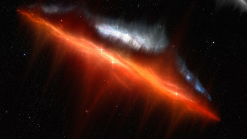 planet - space, glow, stars, digital, effect, sky, wispy, space, black color, astronomy, fractal, pattern, outer, cosmos, orange color, outdoors, fantasy