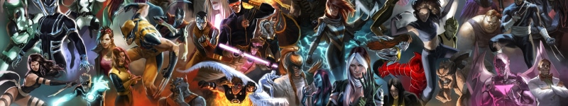 X-Men, large group of objects, outdoors, Marvel Comics, hanging, backgrounds, variation, x, no People, panoramic, group of people, retail, close-up, abstract