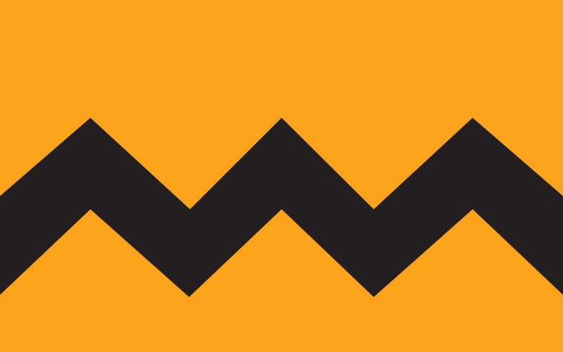 2K, colored background, three dimensional, Charlie Brown, sign, copy space, minimalism, black, geometric shape, design, backgrounds, orange color, yellow