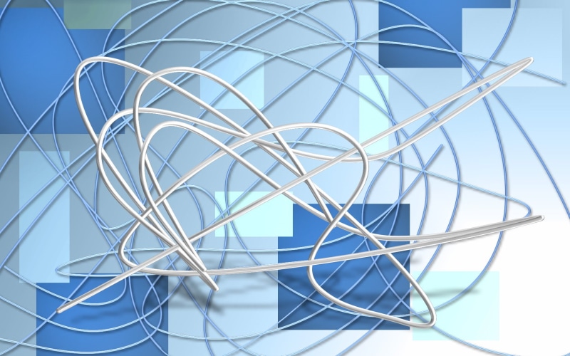 blue, close-up, chaos, art and craft, complexity, technology, no people, indoors, abstract, low angle view, connection, studio shot, bliss, design, pattern