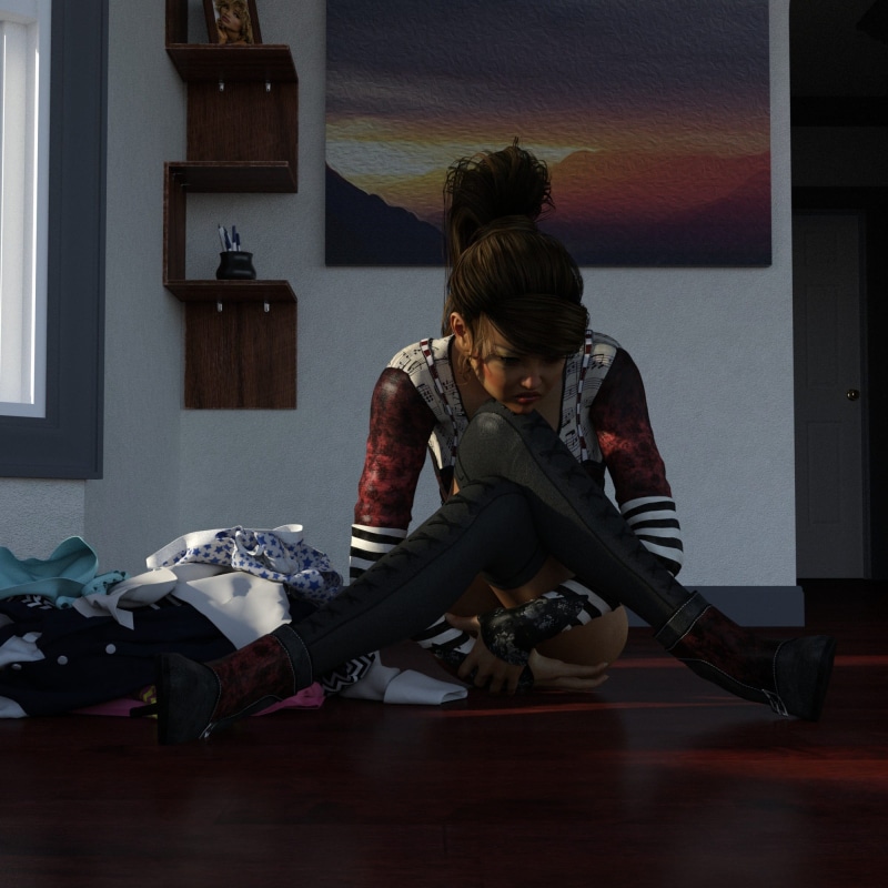 dissatisfaction, one person, budget, front view, wood, clutter, women, full length, a mess, females, home interior, laundry, young adult, lifestyles, adult