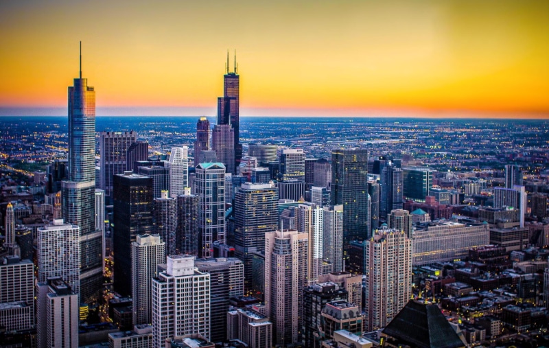Chicago, the city, Illinois, 1080P, the height of skyscrapers, city