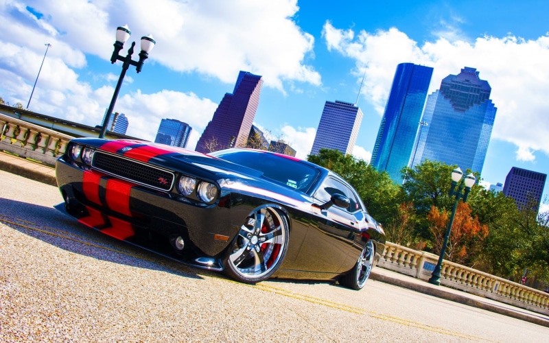 Black, Dodge, challenger, View, 1080P, Side, Car, rt
