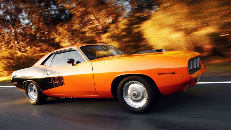 Plymouth Barracuda, 2K, orange cars, car