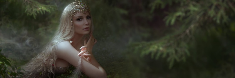 feather, women, luminos, leisure activity, fantasy, young women, adult, plant, young adult, cornacchia art, green, long hair, fashion, tree, forest, frumusete