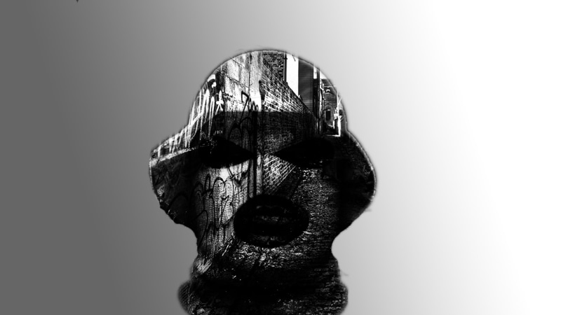 gray, human face, Schoolboy Q, studio shot, cut out, art and craft, indoors, human body part, bucket, rap, body part, 1080P, copy space, statue, sculpture