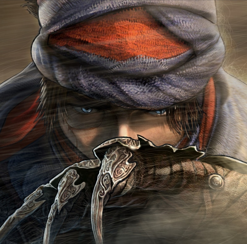 human representation, Persia, headshot, Prince Of Persia, adult, lifestyles, scarf, representation, women, obscured face, Games, indoors, day, human body part
