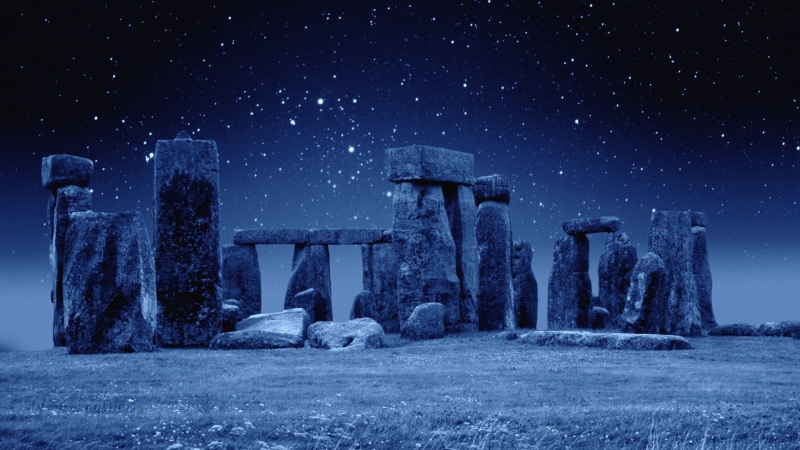 photo, blue, 1080P, stars, stonehenge, england, hd, night