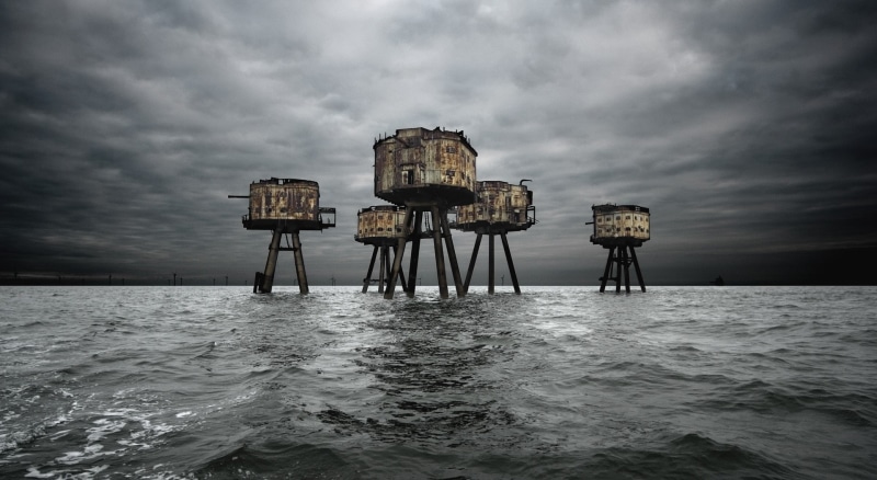 United Kingdom, communication, sky, horizon, architecture, storm, water, beach, ominous, 1080P, concrete, England, gray, Thames, beauty in nature, buildings