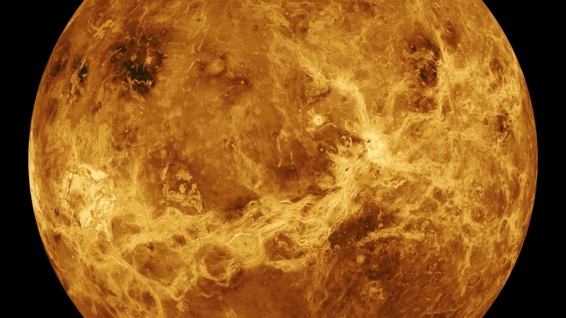 science, venus, cosmology, celestial body, space, nasa, topography, planet, sky, yellow, sphere, planet - space, black color, night, close-up, single object