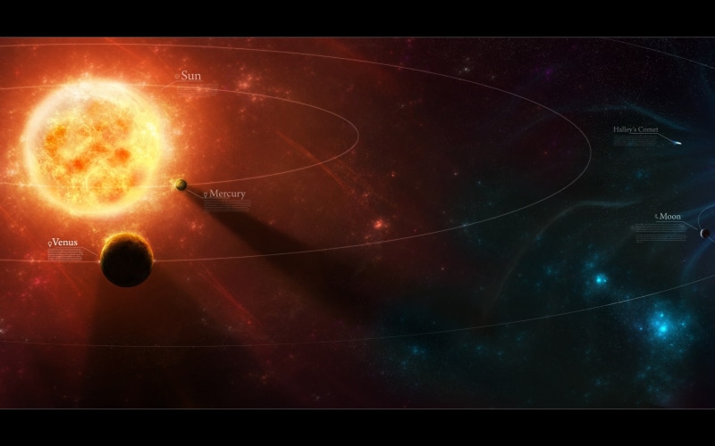 orange, 1080P, Space, art, sun, solar system, star, stars, hd, Blue